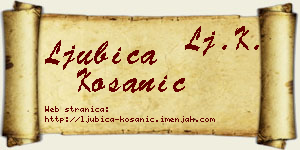 Ljubica Kosanić vizit kartica